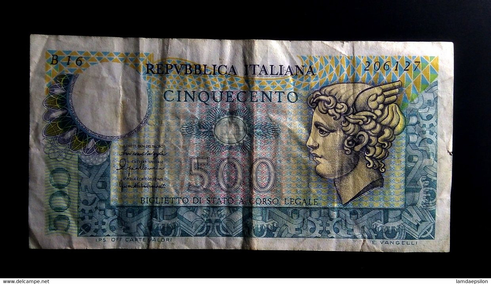 A7   ITALIE   BILLETS DU MONDE     ITALIA   BANKNOTES  500  LIRE 1979 - [ 9] Verzamelingen