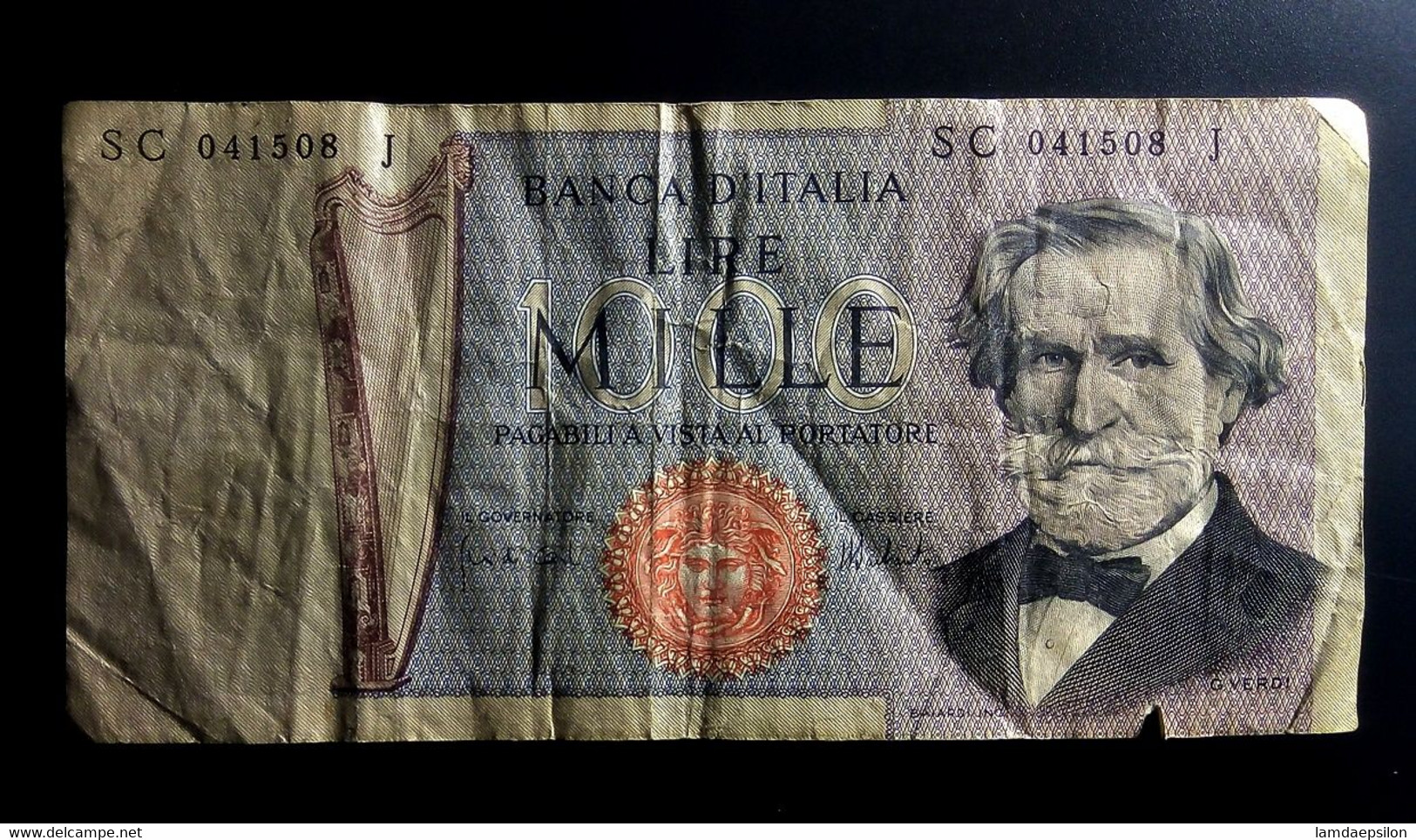 A7   ITALIE   BILLETS DU MONDE     ITALIA   BANKNOTES  1000  LIRE 1989 - [ 9] Sammlungen