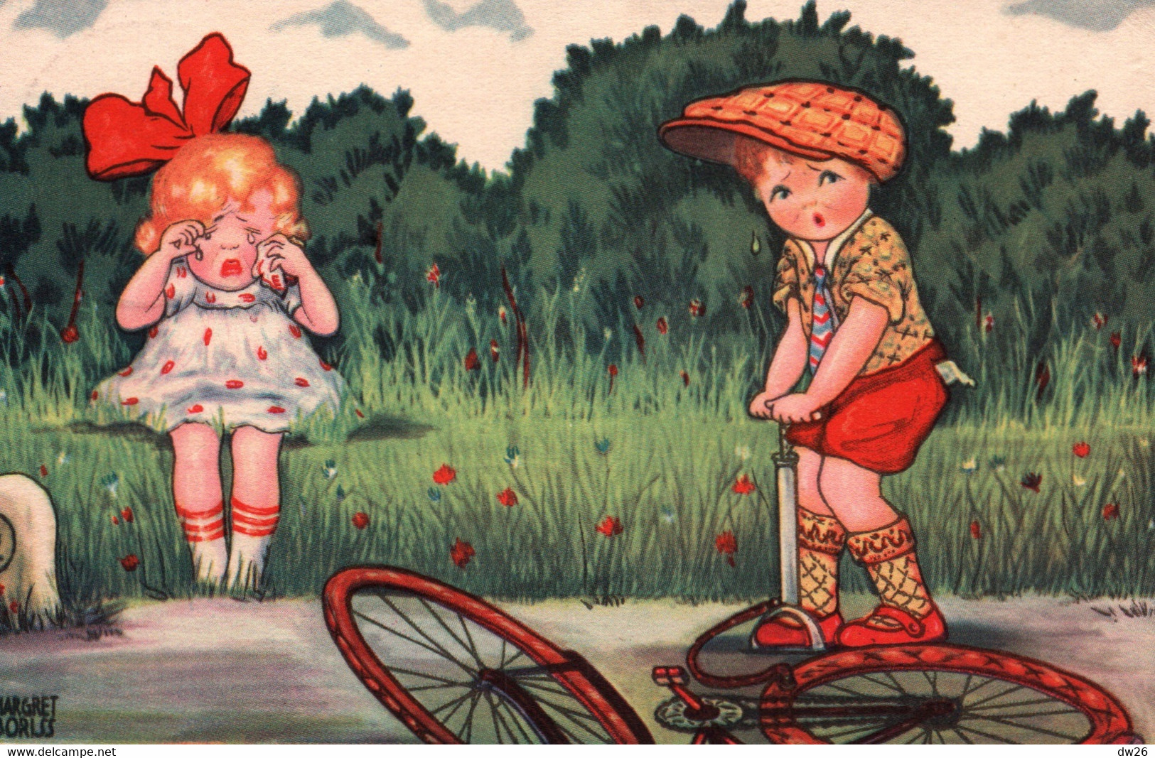 Illustration Boriss Margret - Children, Enfants: Panne De Vélo - Edition Amag - Carte Série N° 0325 - Boriss, Margret