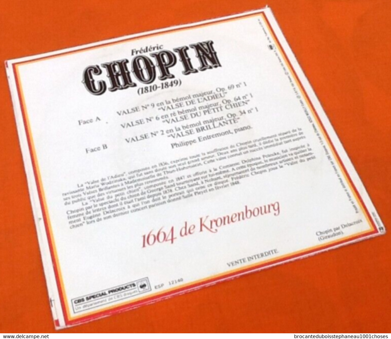 Vinyle 45 Tours  Frédéric  Chopin / Philippe Entremont  Valses  (1976) - Klassik