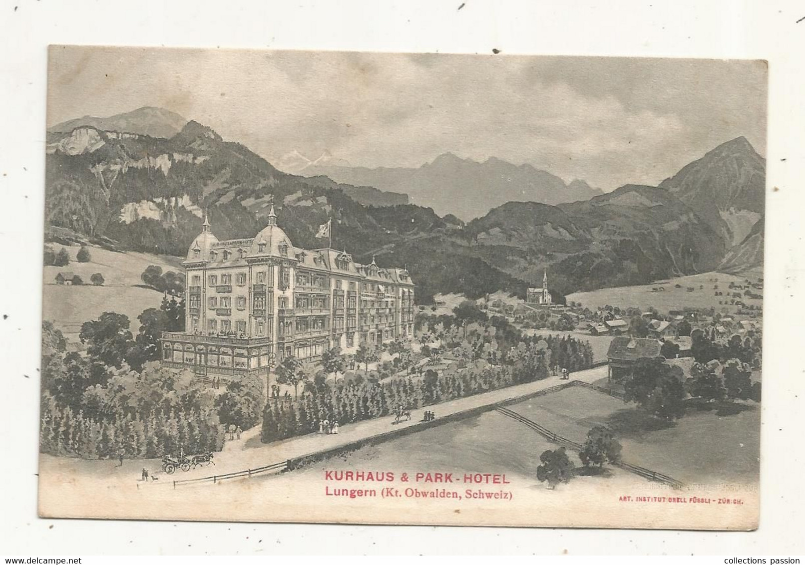 Cp, SUISSE, OW, écrite 1916, KURHAUS & PARK HOTEL, LUNGERN - Lungern