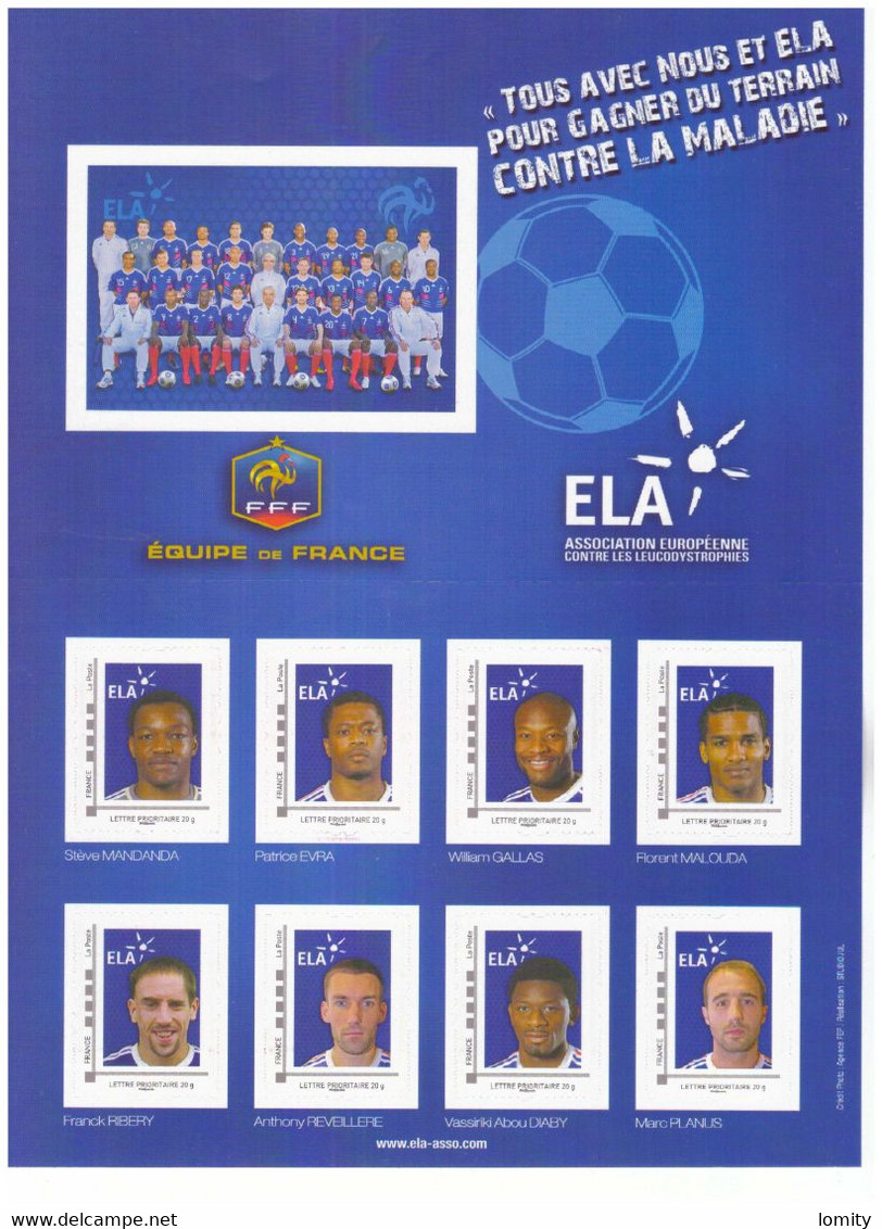 France Collector Ela équipe Foot Football Mandanda 8 Timbres Adhésifs Prioritaire 20 G Neuf Lot Sous Valeur Faciale - Collectors