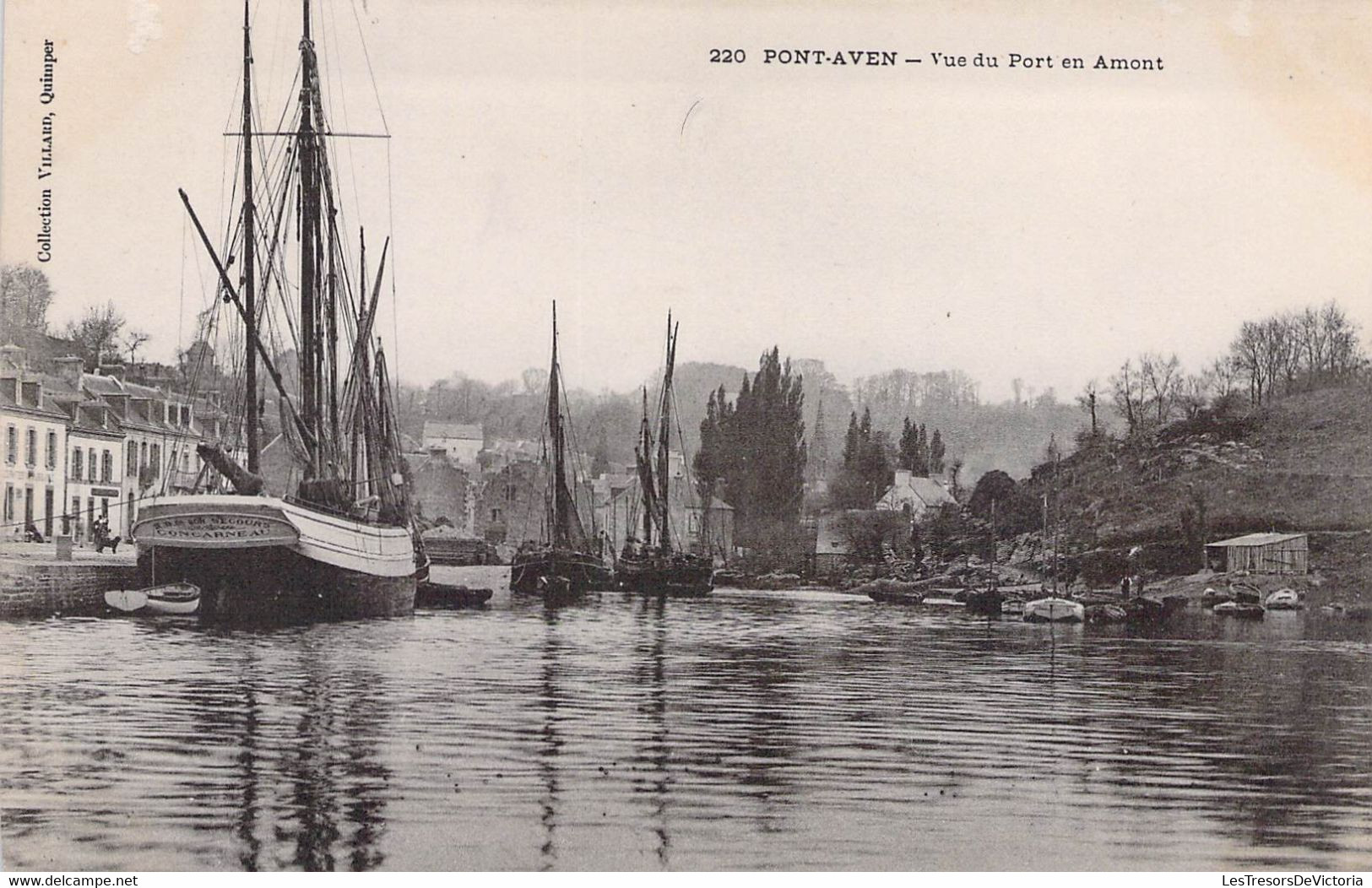 CPA - 29 - PONT AVEN - Vue Du Port En Amont - Bateau - Voilier - Pont Aven