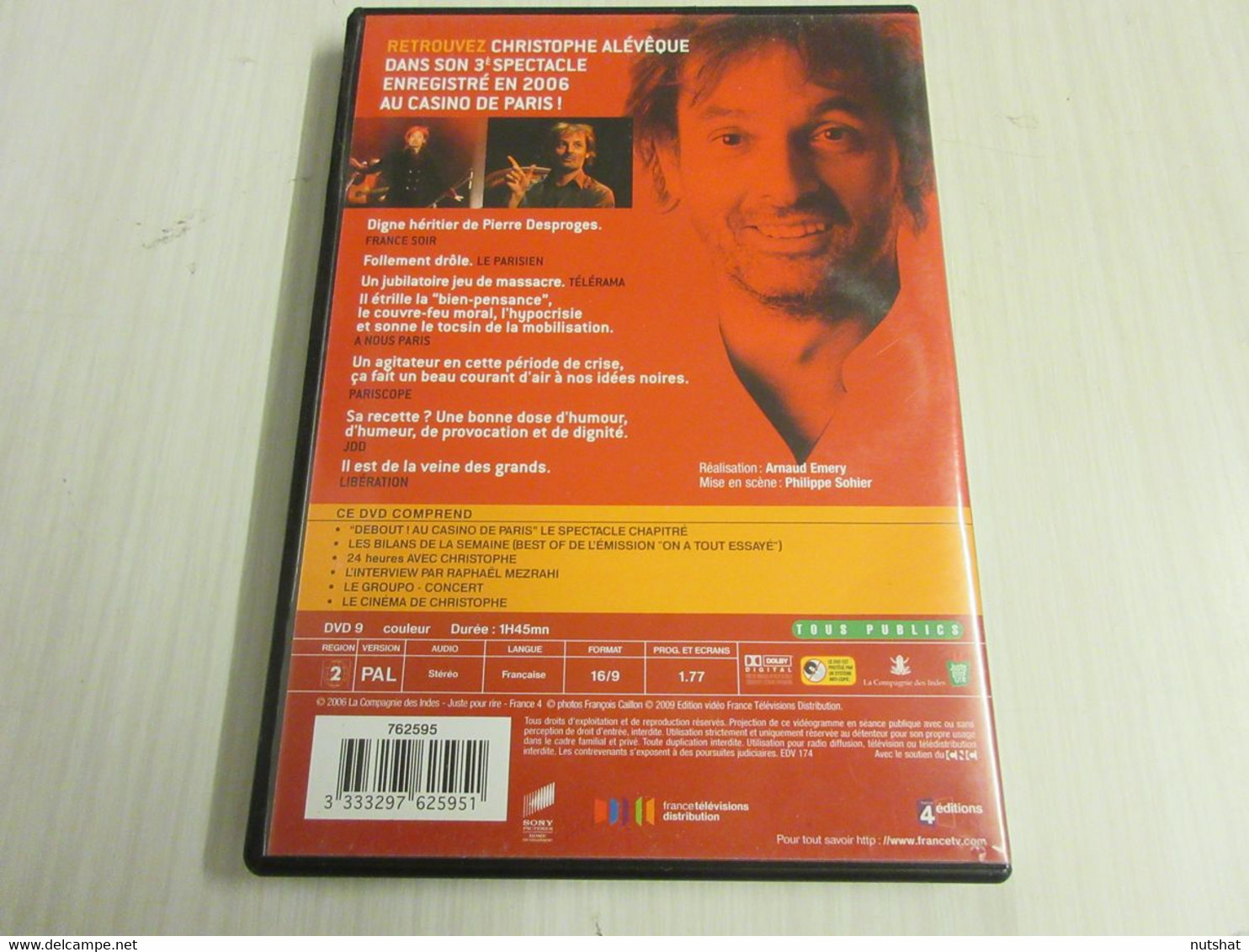 DVD SPECTACLE ALEVEQUE DEBOUT Au CASINO De PARIS 2006 105mn + Bonus - Concert Et Musique