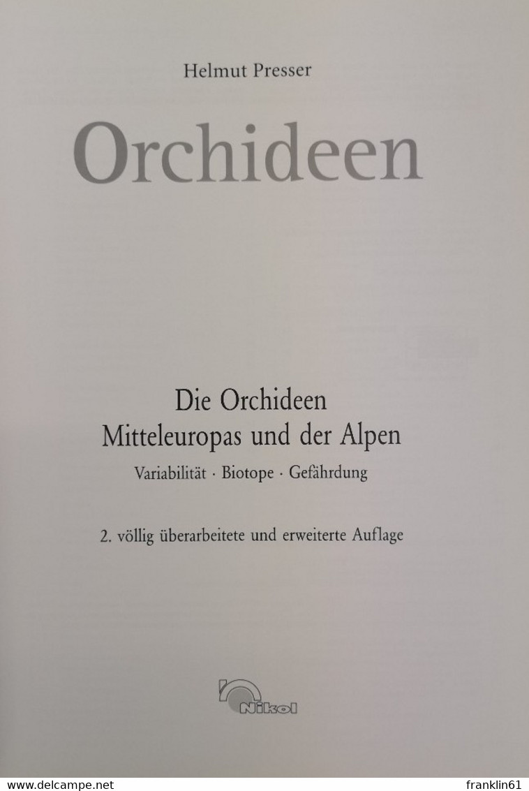 Orchideen. Die Orchideen Mitteleuropas Und Der Alpen. - Léxicos