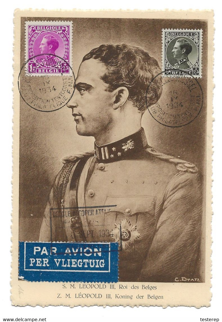 Leopold III " INVALIDES" N° 390+392 Exposition Philatélque 16.IX.1934 Vers BARR (France) - 1934-1935 Leopold III