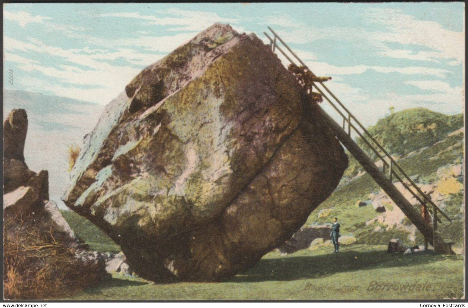 Bowder Stone, Borrowdale, Cumberland, C.1905-10 - Postcard - Borrowdale