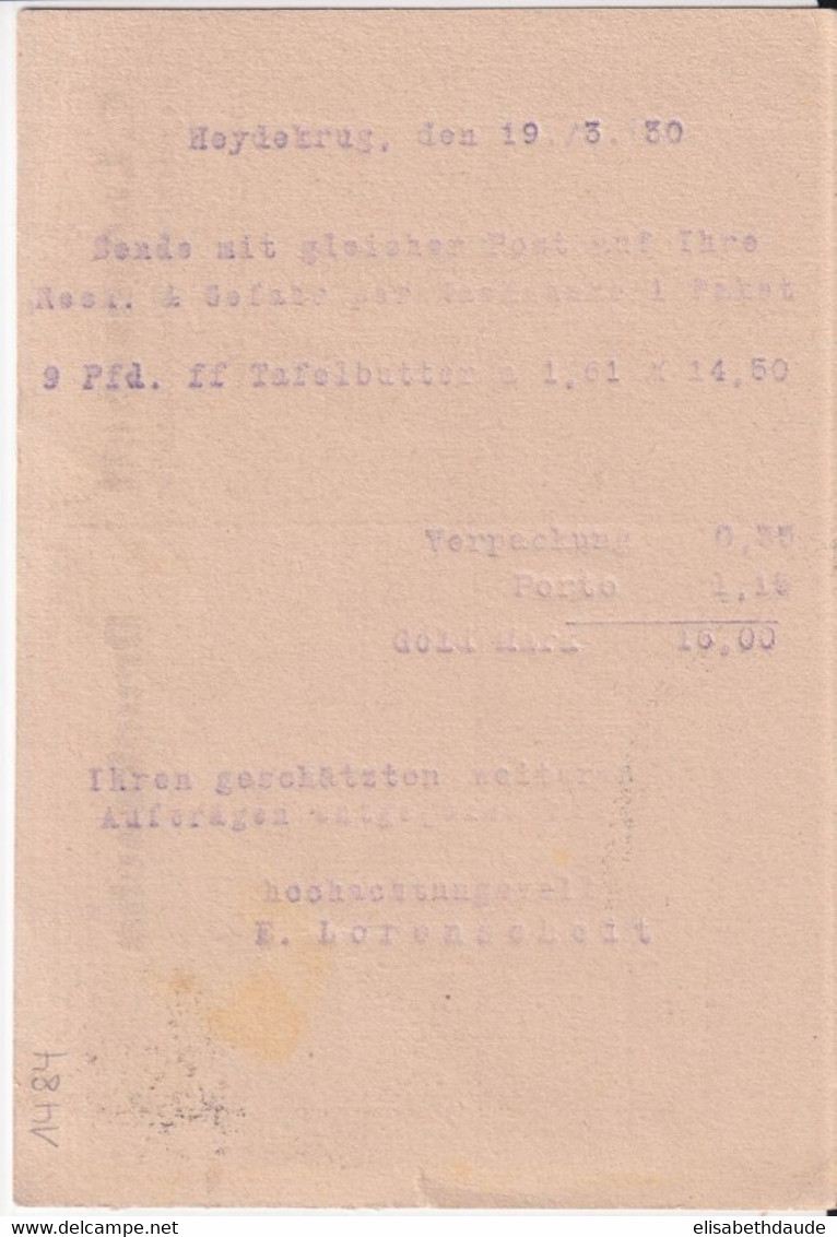 1930 - MEMEL / LITUANIE ! - CP COMMERCIALE De SILUTE => NEUKIRCH (ALLEMAGNE) - Briefe U. Dokumente