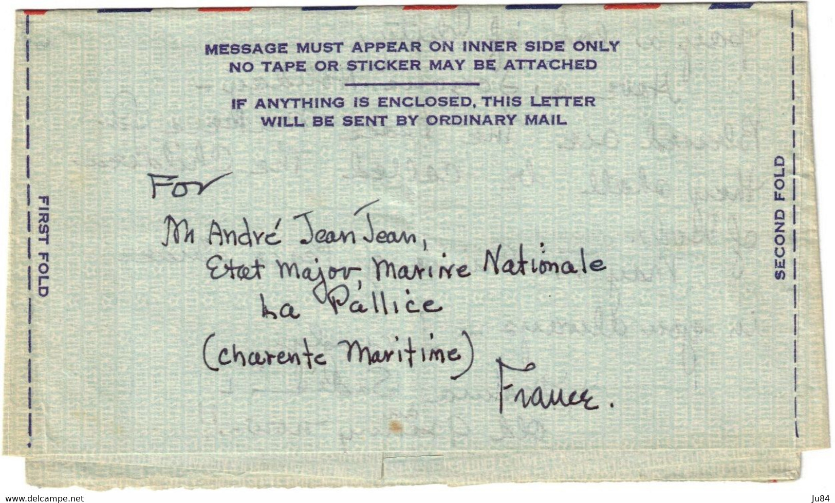 USA - États-Unis - Georgie - Augusta - Poste Aérienne - Aérogramme Pour L'Etat Major Marine Nationale Française - 1954 - 2a. 1941-1960 Used