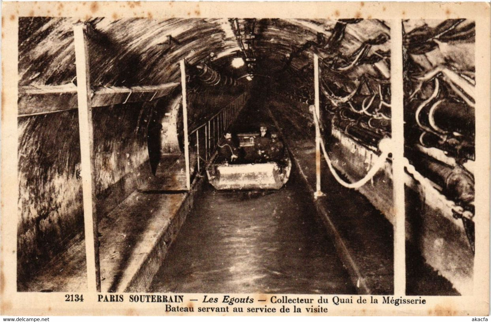 CPA PARIS Souterrain Bateau Servant Au Service De La Visite (305373) - Empfänge