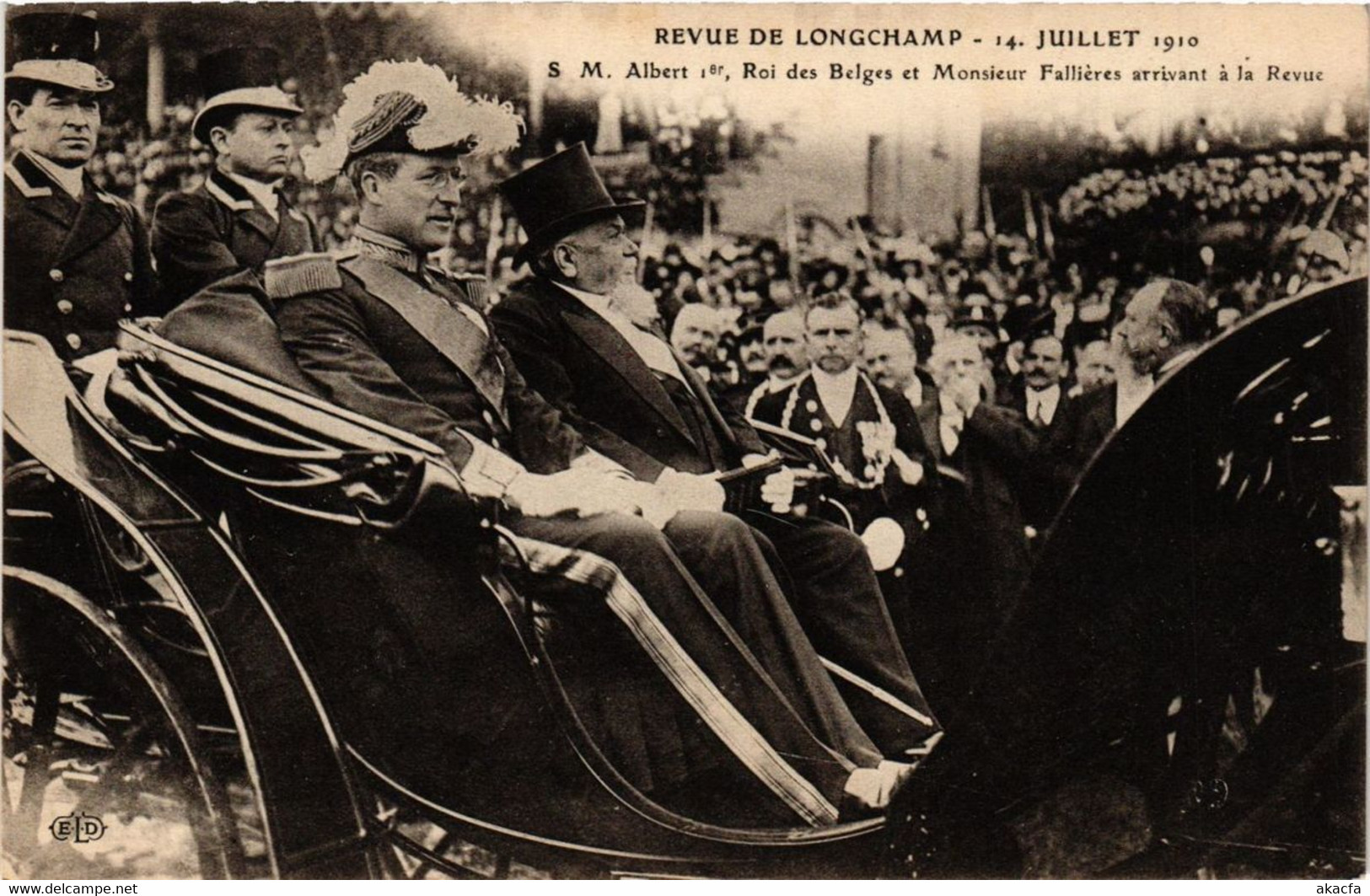 CPA PARIS Rrvue De Longchamp Roi Des Belges Et Fallieres á La Revue (305390) - Recepties