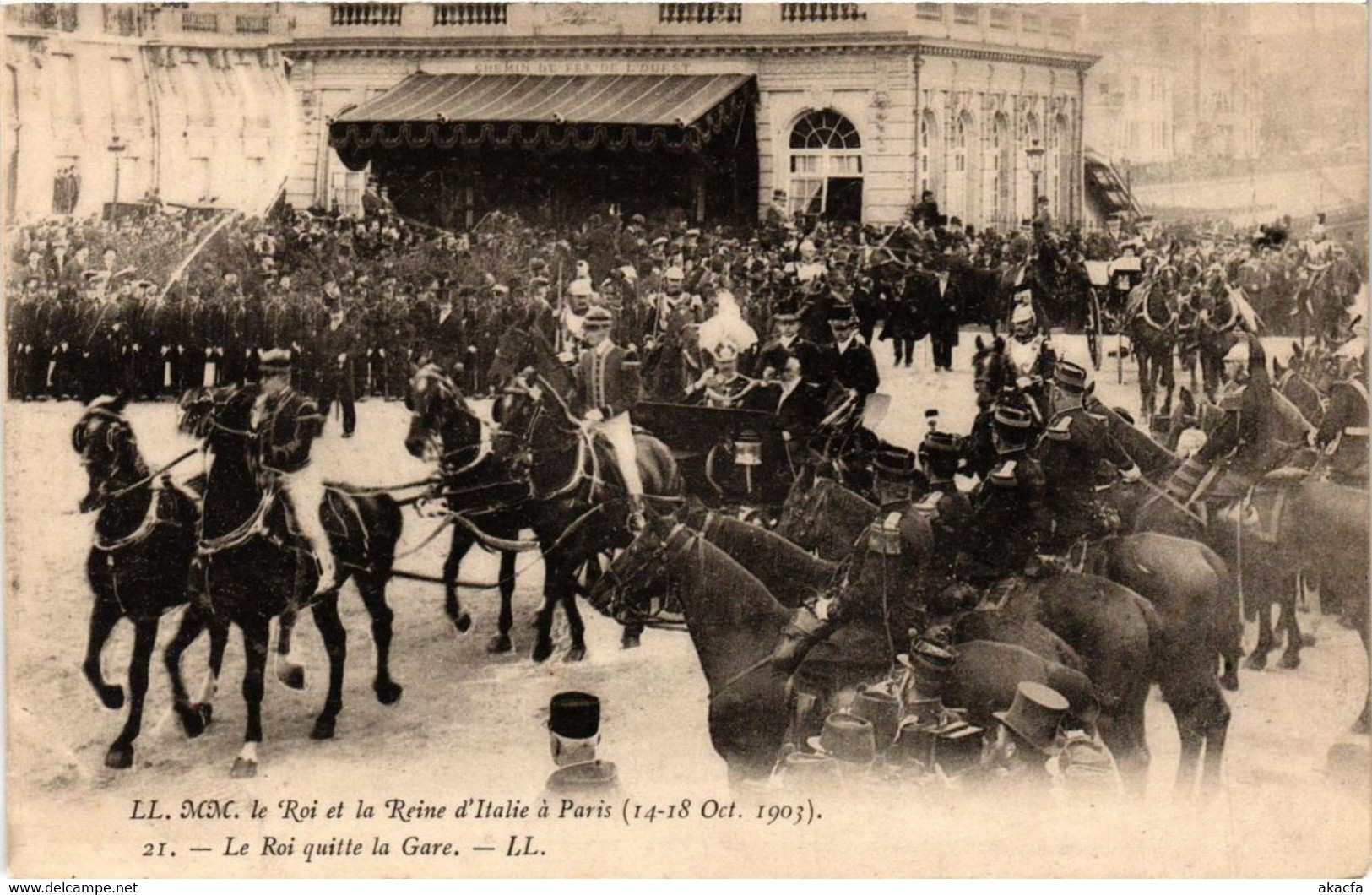 CPA PARIS Le Roi Et La Reine D'Italie Le Roi Quitte La Gare (305511) - Réceptions