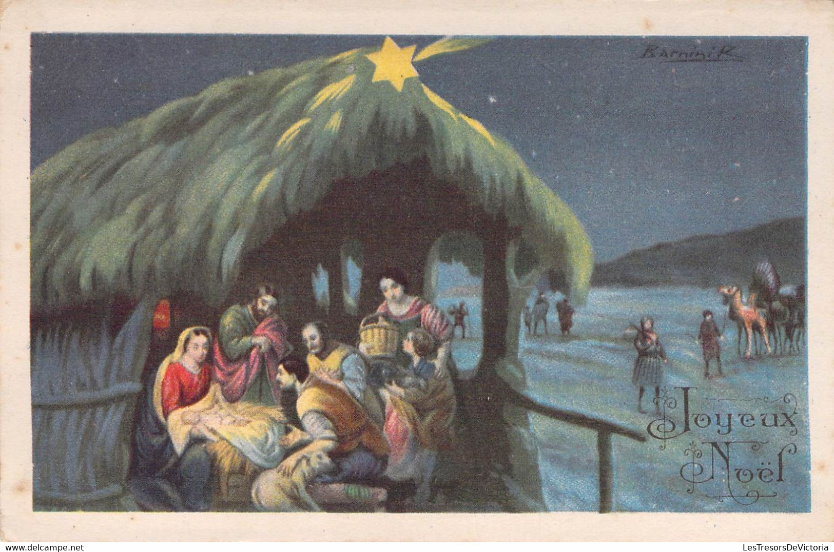 CPA NOËL - Joyeux Noël - Illustration Non Signée De La Crèche De Noël - Sonstige & Ohne Zuordnung