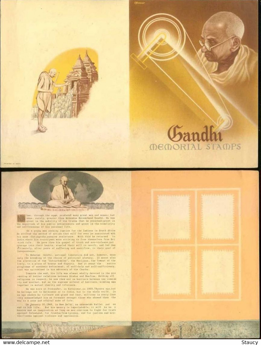 INDIA 1948 MAHATMA GANDHI BLANK FOLDER Without Stamps 100% Genuine Guaranteed As Per Scan - Nuovi