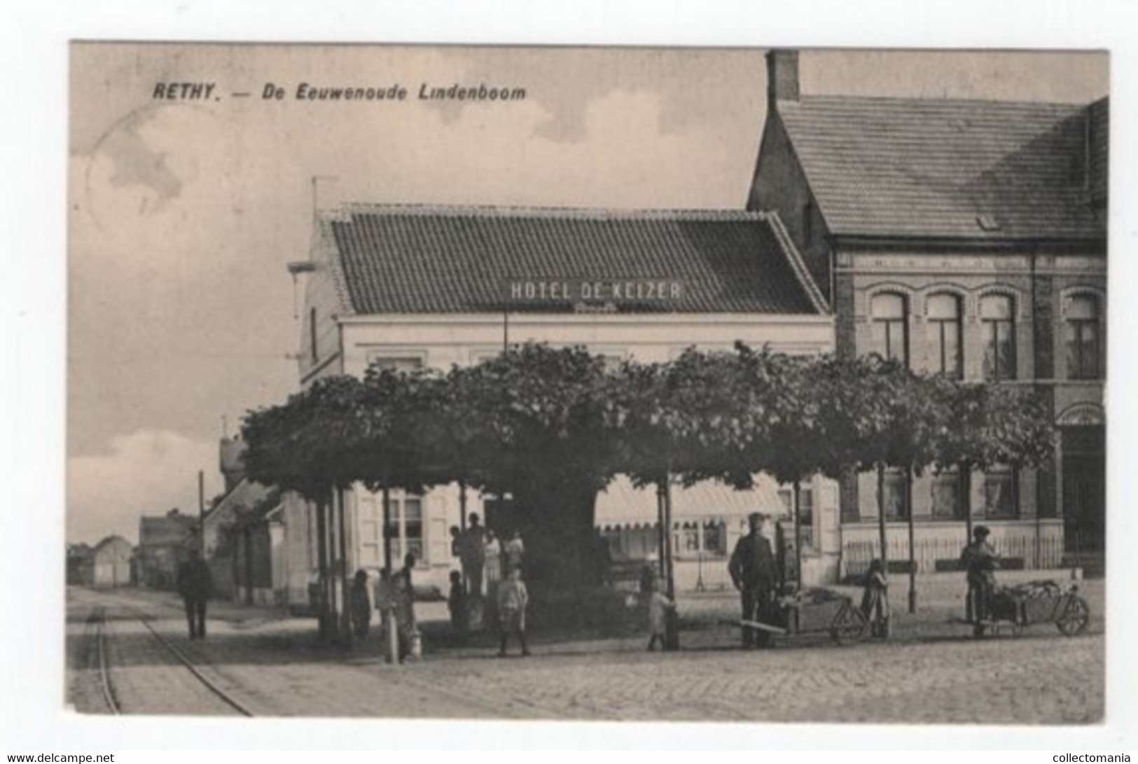 1 Oude Postkaart RETHY  Retie  De Eeuwenoude Lindenboom  Hotel De Keizer - Retie