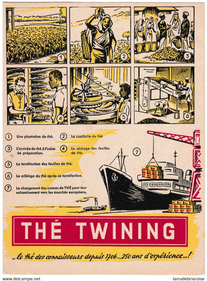 Protège Cahier , Illustration Germaine Bouret , Publicité: Thé Twining - Enfants