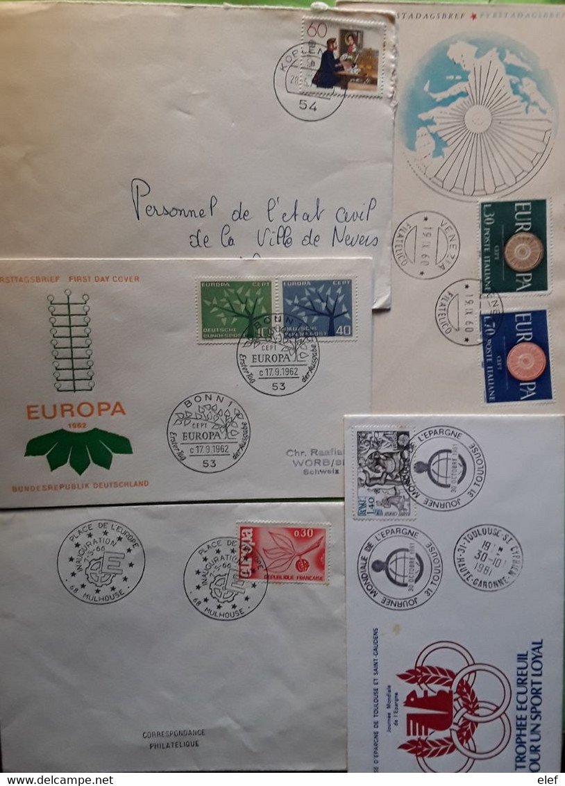 EUROPA CEPT France, Italia, BRD ALLEMAGNE,  Lot De 8 Lettres , Cartes , FDC , Période 1960 - 1982 , TB - Collezioni