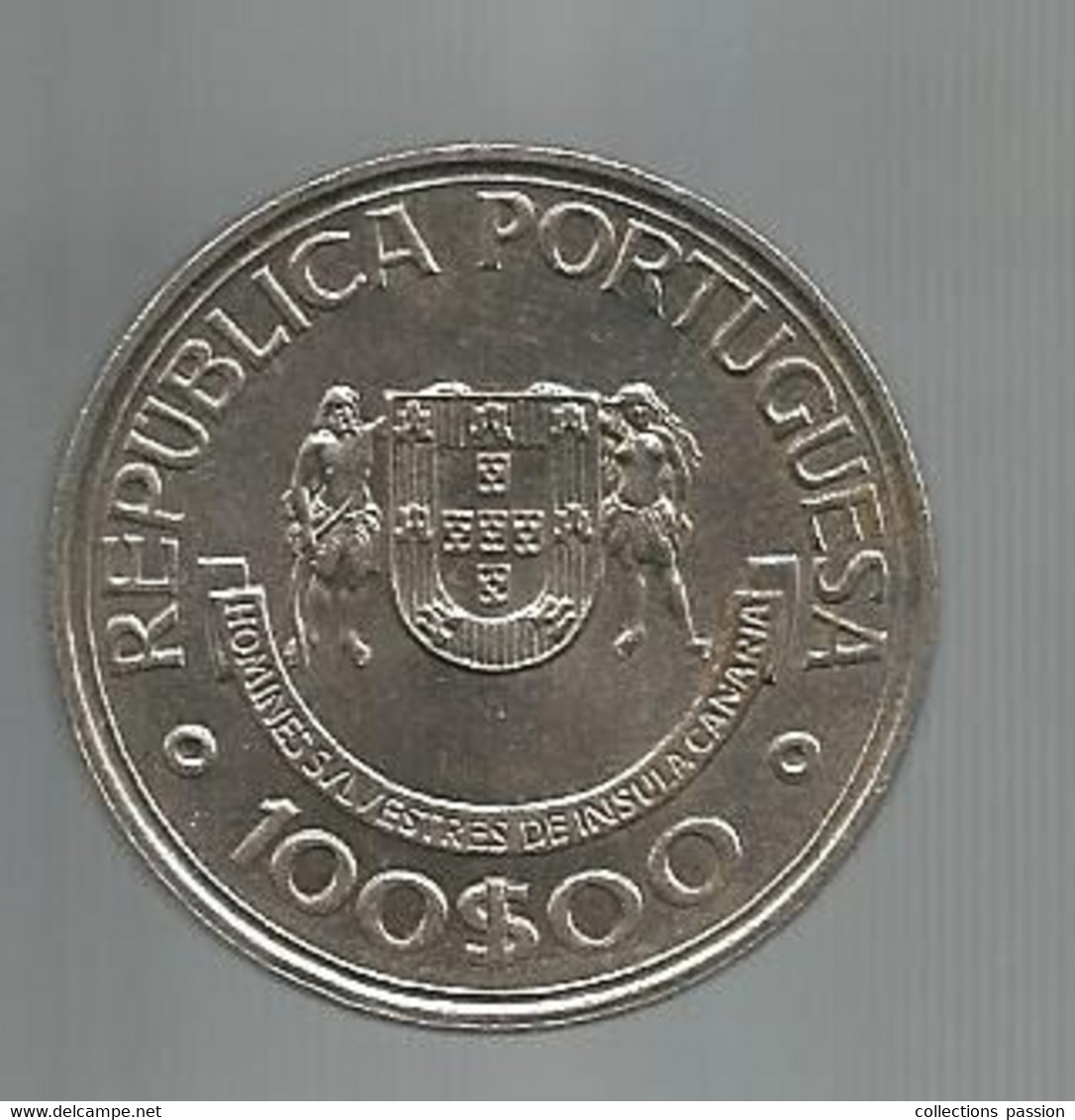 Monnaie , REPUBLICA PORTUGUESA, Portugal, 100 Escudos ,1989, Ilhas Canarias, 1336-1479, Frais Fr 1.55 E - Portugal