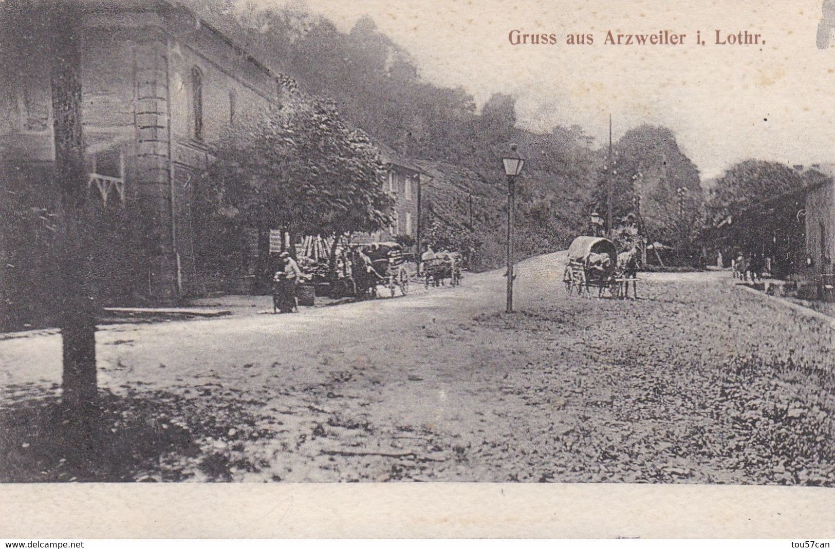 ARZWEILER - ARZVILLER - SARREBOURG  - MOSELLE -  (57) -  CPA BIEN ANIMEE DE 1916....GRÜSS AUS ARZWEILER I. LOTHR.... - Sarrebourg