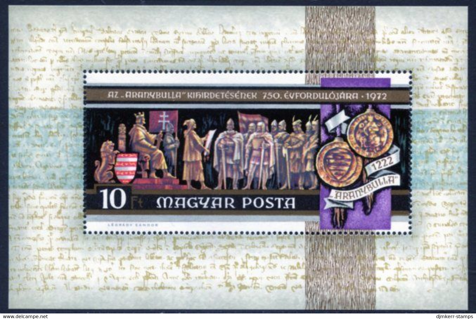 HUNGARY 1972 Millenary Of Szekesfehervar Block MNH / **.  Michel Block 92 - Unused Stamps