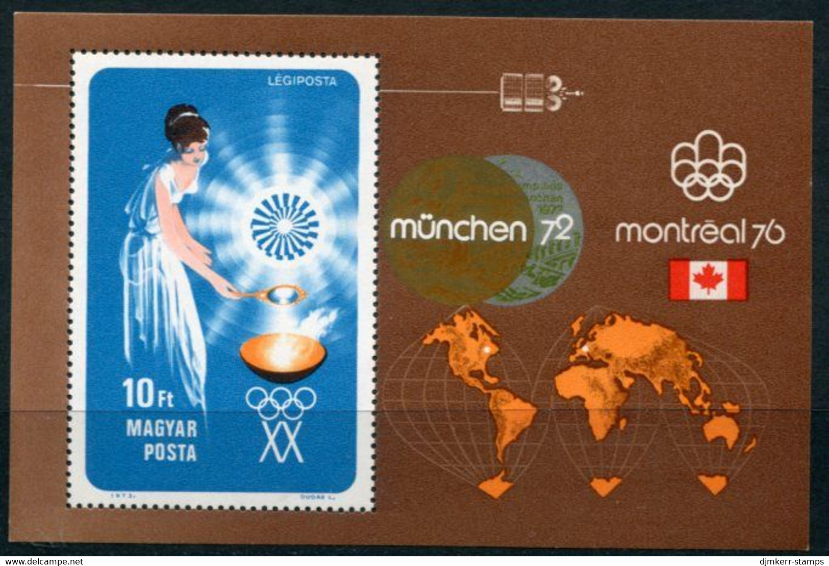 HUNGARY 1973 Olympic Games Publicity Block MNH / **.  Michel Block 96 - Neufs