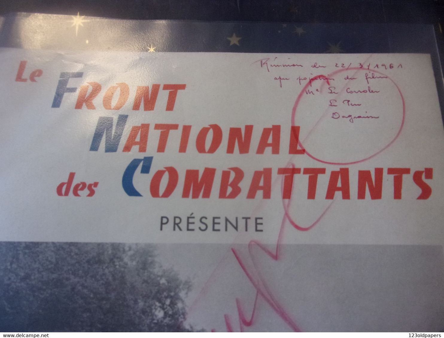 DOCUMENT ORIGINAL EPOQUE LA CARAVE ALGERIE FRANCAISE FRONT NATIONAL DES COMBATTANTS 1961 OAS LEPEN  PHOTOS - Documenten