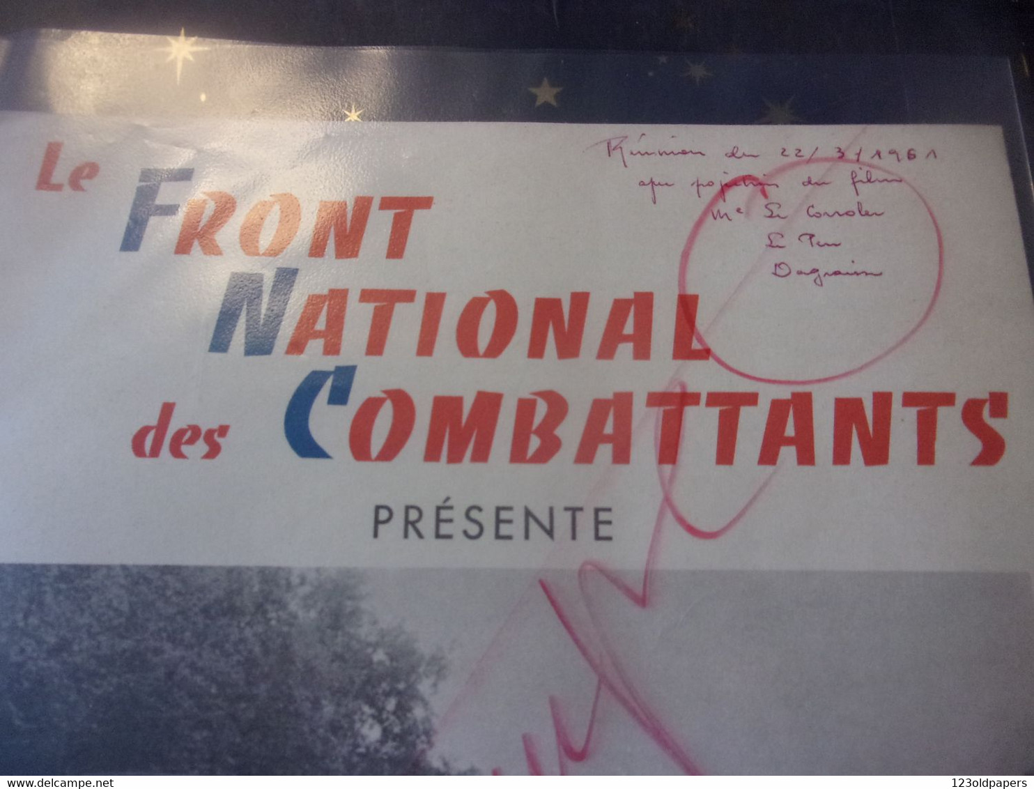 DOCUMENT ORIGINAL EPOQUE LA CARAVE ALGERIE FRANCAISE FRONT NATIONAL DES COMBATTANTS 1961 OAS LEPEN  PHOTOS - Documents