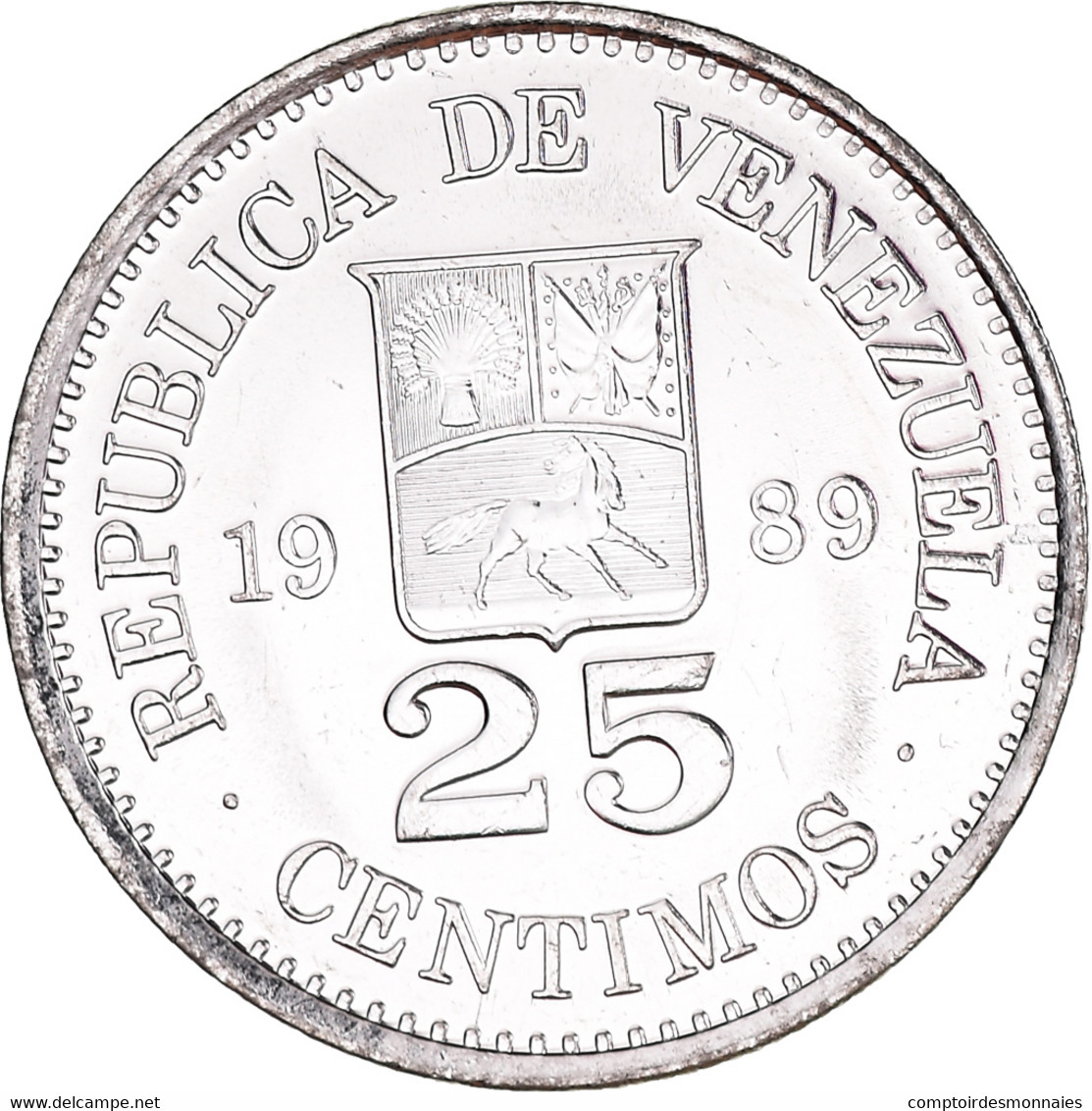 Monnaie, Venezuela, 25 Centimos, 1989, SPL+, Nickel Clad Steel, KM:50a - Venezuela