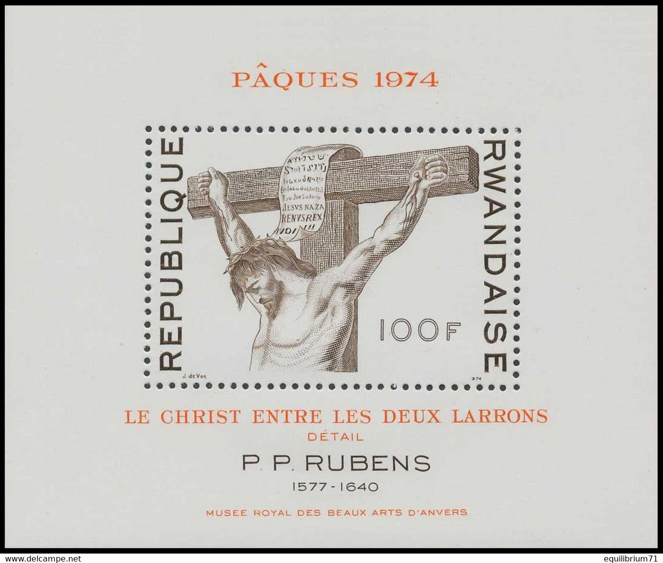 BL34 (577A)** - Pâques "Le Christ Entre Les Deux Larrons" / Passen "Christus Tussen De Twee Boeven" (P.P.Rubens) - Gemälde