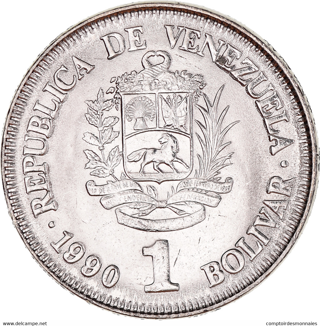 Monnaie, Venezuela, Bolivar, 1990, SPL+, Nickel Clad Steel, KM:52a.2 - Venezuela