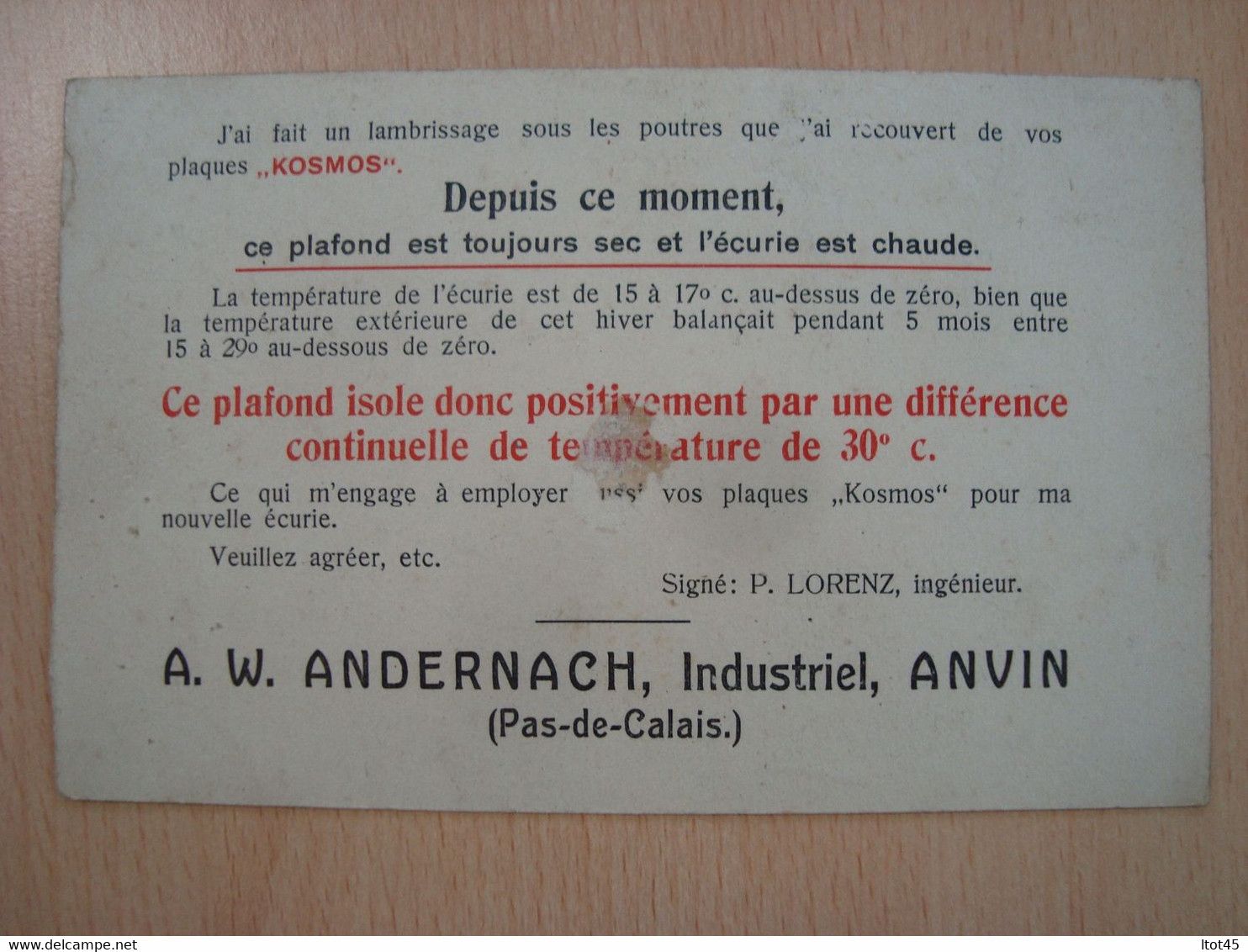 CPA PUBLICITE ECURIE DE MONSIEUR P. LORENZ A FILISUR CANTON DES GRISONS SUISSE - Filisur