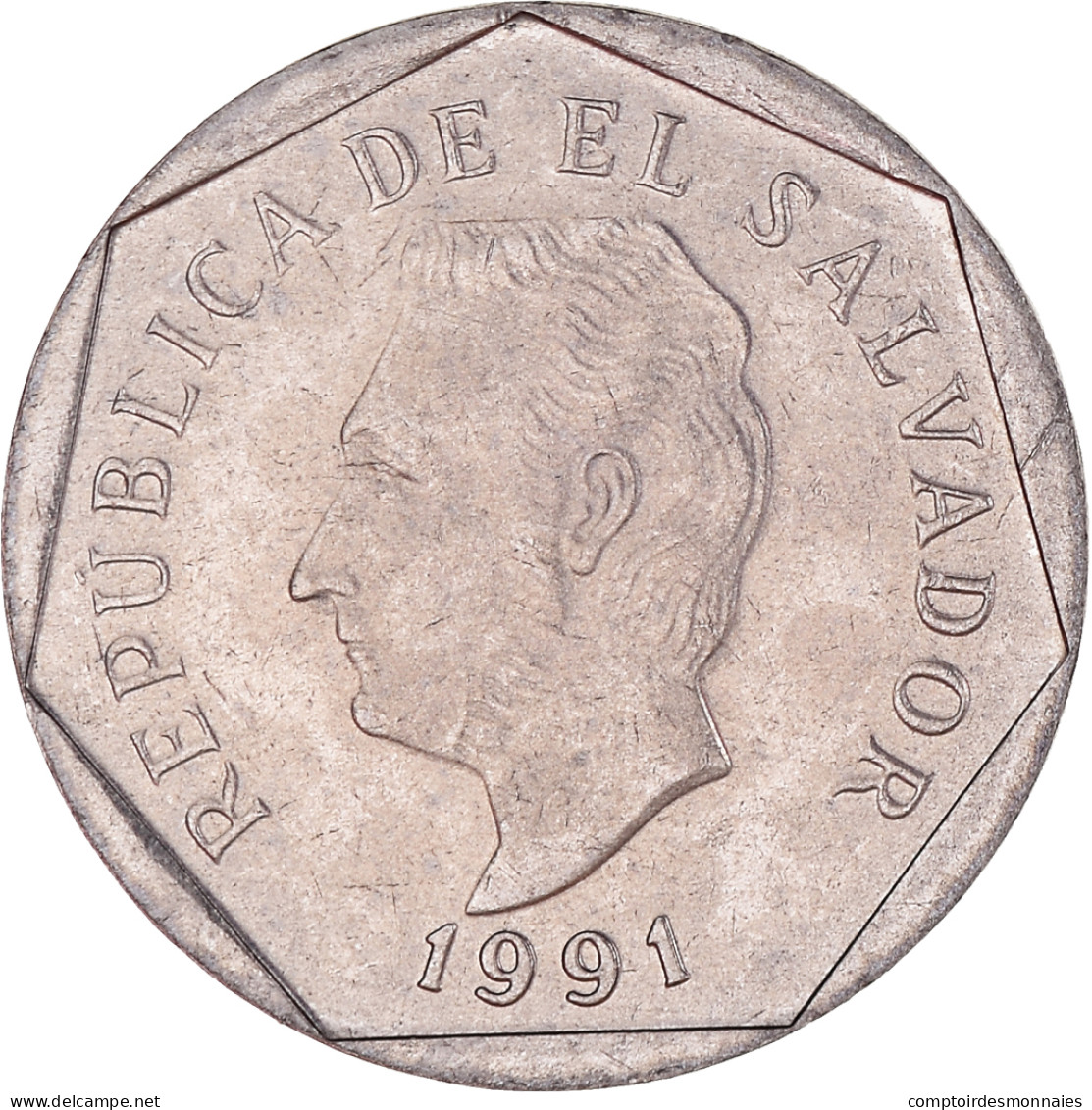 Monnaie, Salvador, 5 Centavos, 1991, British Royal Mint, SPL, Copper-Nickel Clad - Salvador