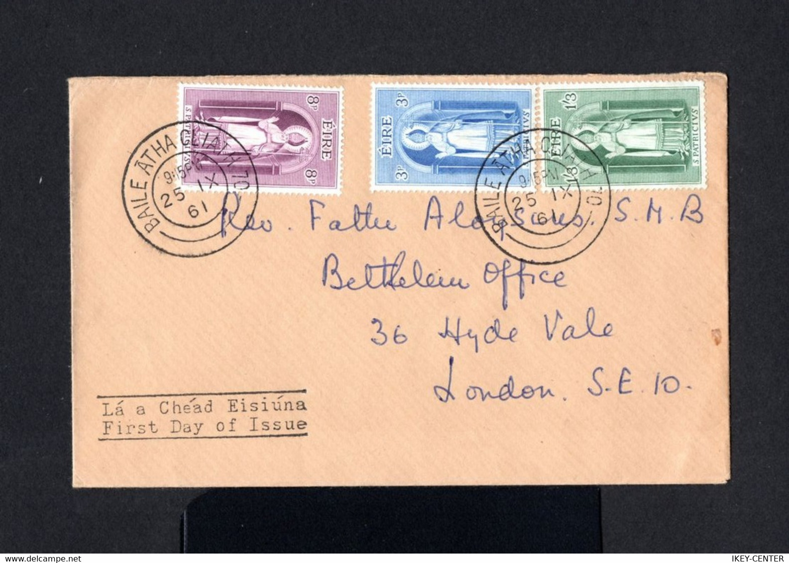 S1235-IRELAND-FIRST DAY COVER BAILE ATHA CLIATH To LONDON (england) 1961.EIRE.Enveloppe.Brief.Busta IRLANDA. IRLANDE - Covers & Documents