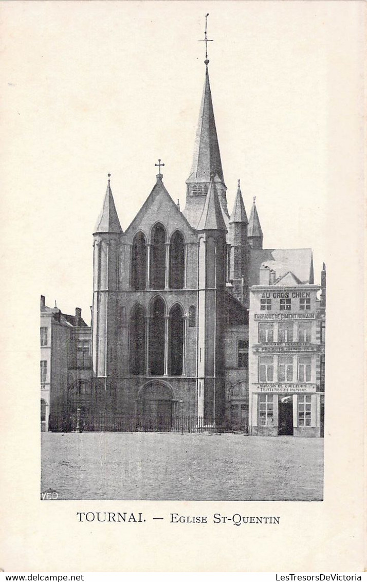 CPA Belgique - TOURNAI - Eglise Saint Quentin - Dos Non Divisé - Doornik