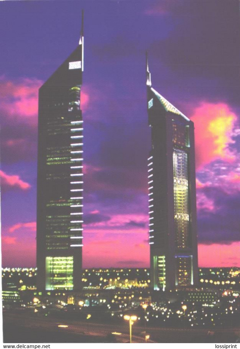 United Arab Emirates:Dubai, Emirates Towers By Night - United Arab Emirates