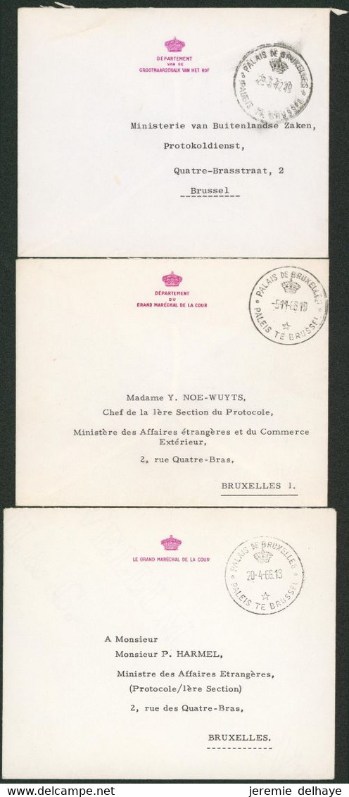 Lot De 6 Lettres Du Palais De Bruxelles (1958-93, En-tête Différente) > Bruxelles, Tournai. A Examiner ! Bel Ensemble - Zonder Portkosten