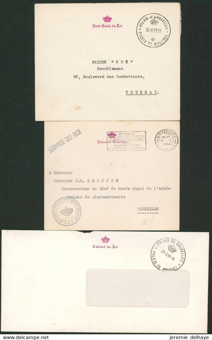 Lot De 6 Lettres Du Palais De Bruxelles (1958-93, En-tête Différente) > Bruxelles, Tournai. A Examiner ! Bel Ensemble - Franchise