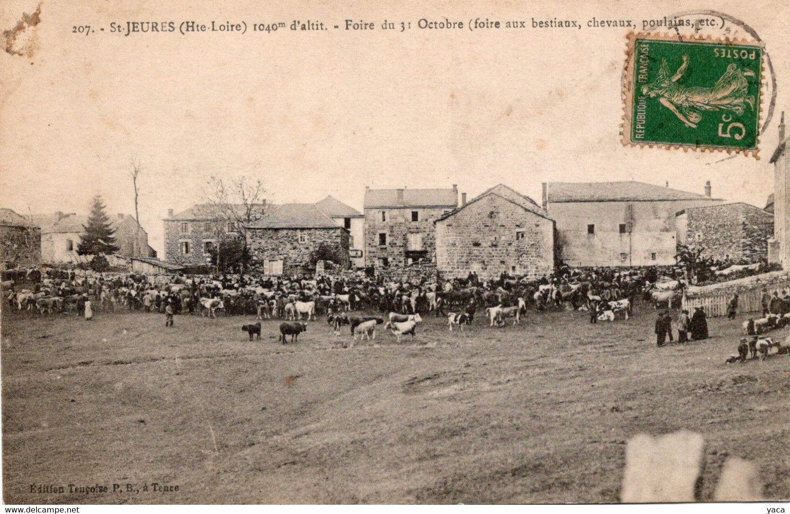 Saint Jeures Foire Aux Bestiaux  Chevaux Vaches - Foires