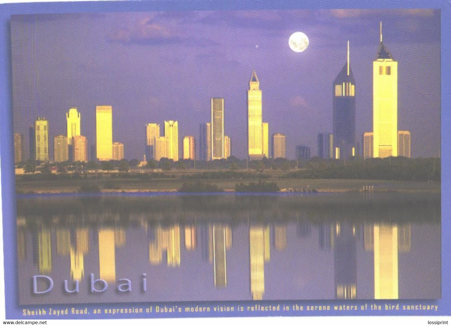 United Arab Emirates:Dubai, The Towers Of Sheikh Zayed Road, Moonlight - Verenigde Arabische Emiraten