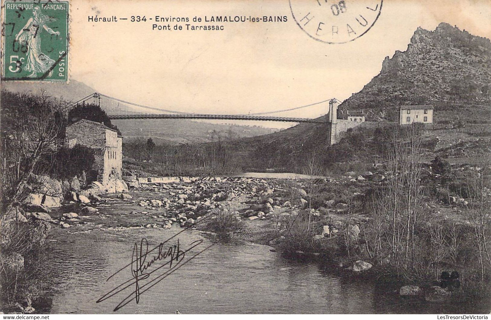 CPA France - Hérault - Environs De Lamalou Les Bains - Pont De Tarrassac - Oblitérée Nissan Herault 18 Juillet 1908 - Lamalou Les Bains