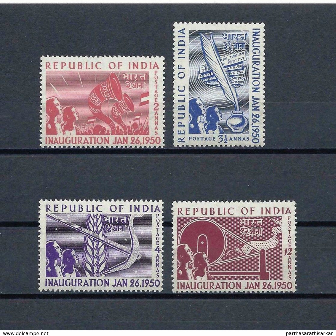 INDIA 1950 INAUGURATION COMPLETE SET OF 4V MNH - Neufs