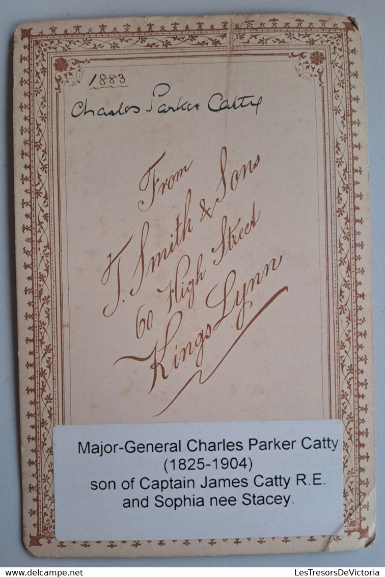 Photographie Du Major General Charles Parker Catty - 1825 1904 - Photo Prise En 1883 - Format 11x16.5cm - Identifizierten Personen
