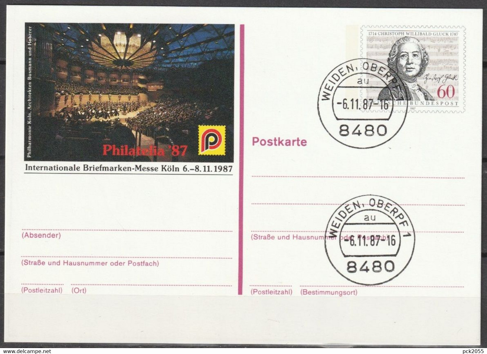 BRD Ganzsache 1987 PSo15 Philatelia Köln` 87 EST.6.11.1987 Köln ( PK103)günstige Versandkosten - Postkarten - Gebraucht