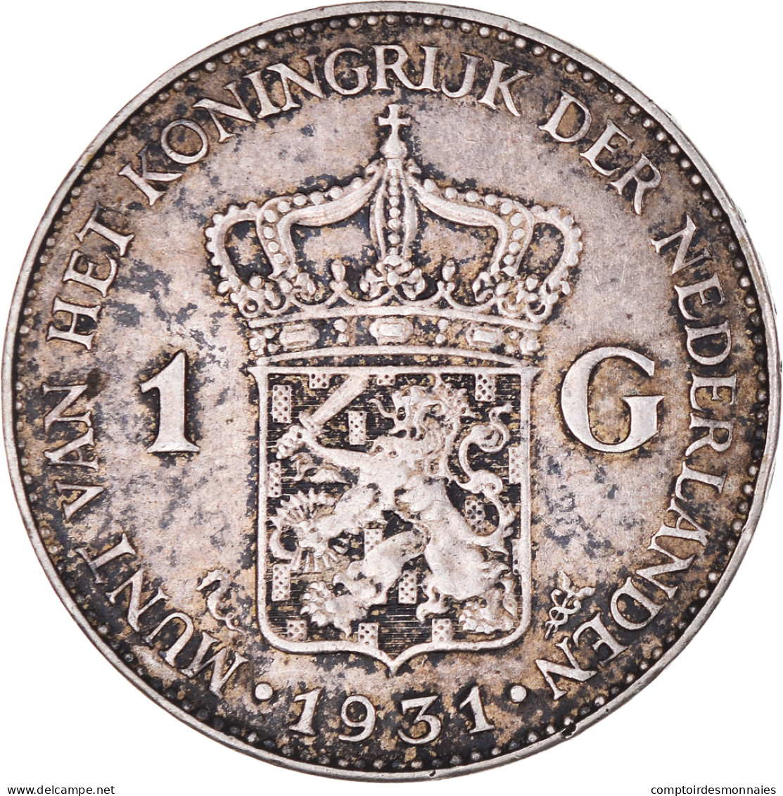 Monnaie, Pays-Bas, Wilhelmina I, Gulden, 1931, TB+, Argent, KM:161.1 - 1 Florín Holandés (Gulden)