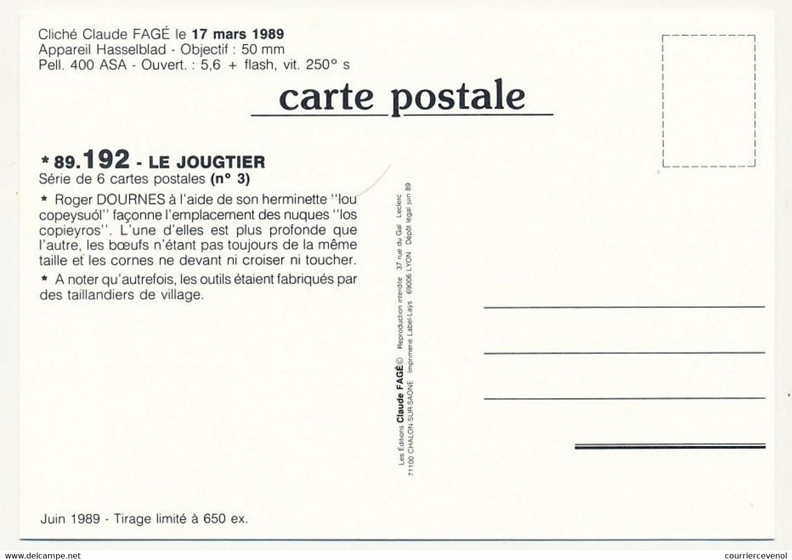 CPM - MAYRINHAGUES (Aveyron) - Le Jougtier - M. Roger Dournes - (Claude Fagé 89.190 à 195)