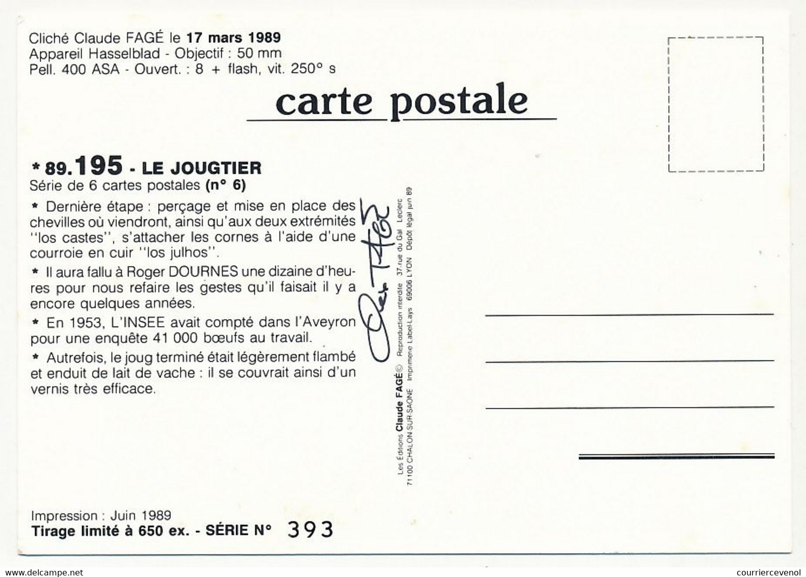 CPM - MAYRINHAGUES (Aveyron) - Le Jougtier - M. Roger Dournes - (Claude Fagé 89.190 à 195)