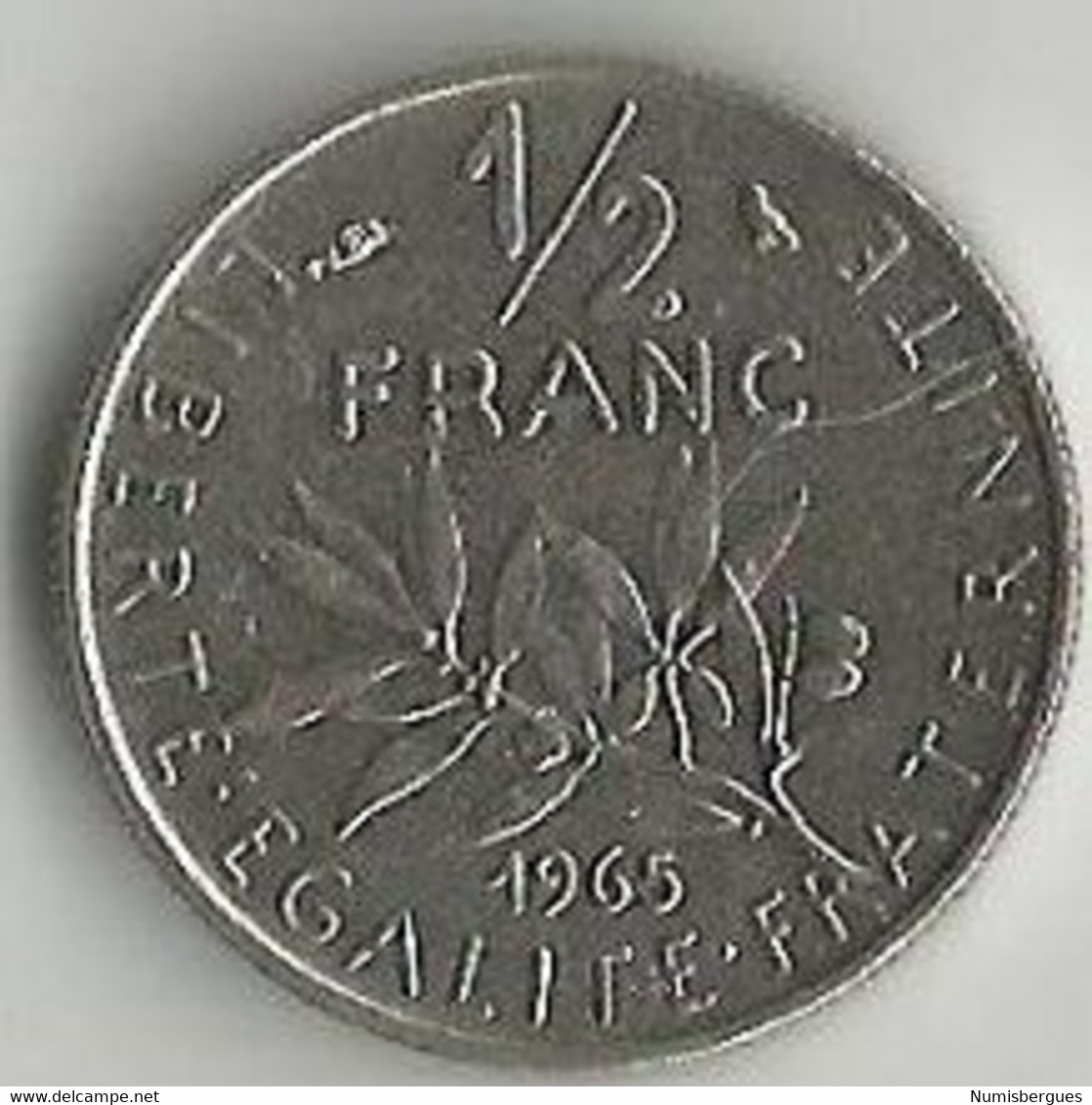 Pièce De Monnaie 50 Centimes Semeuse 1965 Ecriture Grasse - 50 Centimes
