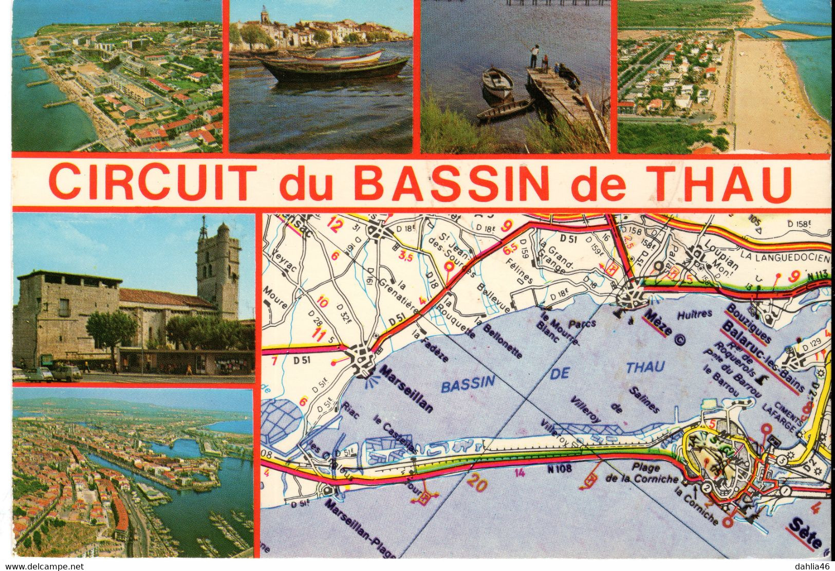 Cpm34_multivues Du Circuit Du Bassin De Thau - éditions De France N° 24306 - Cartes Géographiques