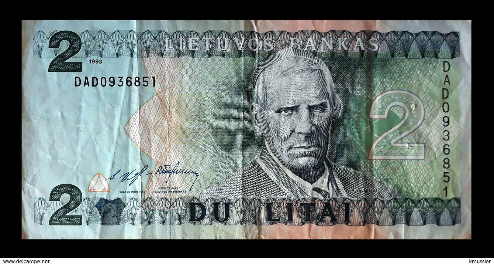 # # # Banknote Aus Litauen (Lietuva) 2 Litai 1993 # # # - Litouwen
