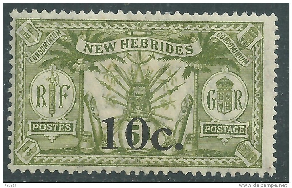 Nouvelles Hébrides N° 61 X Timbre Surchargé  10 C. Sur 5 P. Légende Anglaise  Trace De Charnière  Sinon  TB - Unused Stamps
